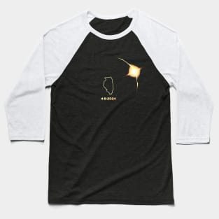 Solar Eclipse 2024 Illinois Baseball T-Shirt